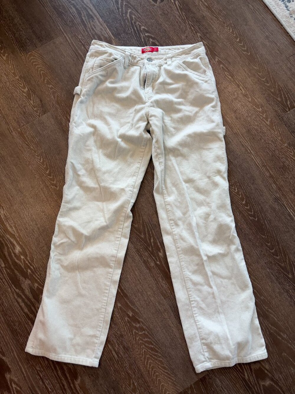 Dickies Cream Corduroy Carpenter Women's Straight Leg Pant